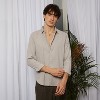 Campus Sutra Men Men's Ecru Beige Vertical Tactile Shirt - 2 of 4
