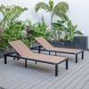 LeisureMod Marlin Patio Chaise Lounge Chair With Black Aluminum Frame Set of 2 - 4 of 4