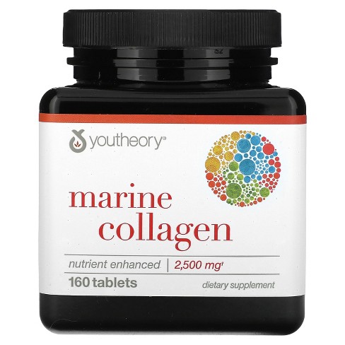 Youtheory Marine Collagen, 2,500 Mg, 160 Tablets (500 Mg Per Tablet ...