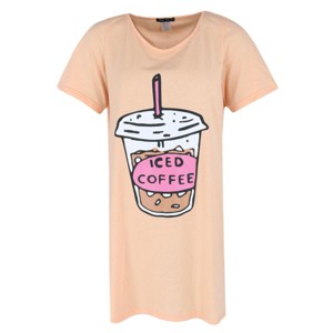 Not Tired Women's  Iced Coffee Short Sleeve Night Shirt - 1 of 4