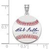 Black Bow Jewelry Sterling Silver Bob Feller Signature SM Enamel Baseball Pendant - 4 of 4