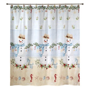 Avanti Coastal Snowman Shower Curtain - 1 of 3