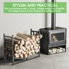 SUGIFT Firewood Rack, Fireplace Log Holder, Wood Steel Stove Bracket Stacking Rack, Outdoor Indoor Firewood Storage with Tools - 2 of 4