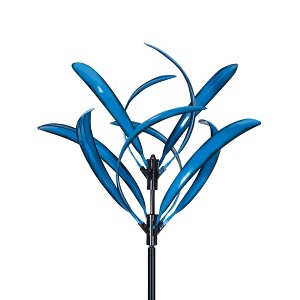 Cyan Oasis 82-Inch Blue Magnolia Wind Spinner - 1 of 4
