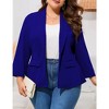 MISSKY Women's Plus Size Casual Open Front Work Office Jackets Blazer Blazers with Pockets - 4 of 4