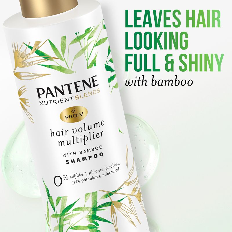 Pantene Nutrient Blends Silicone Free Bamboo Shampoo and Conditioner Dual Pack - 17.6 fl oz, 6 of 12
