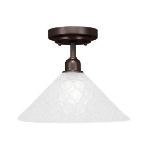 Toltec Lighting Vintage 1 - Light Flush Mount in  Dark Granite with 12" Italian Bubble Shade - 1 of 1
