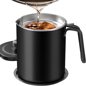 Stainless Steel Bacon Grease Saver with Fine Mesh Strainer, 2L Oil Container with Dust-Proof Lid - 1 of 4