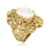 Ross-Simons Mother-Of-Pearl Floral Filigree Ring in 18kt Gold Over Sterling - 3 of 4