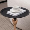 Syemin End Tables Mermaid Tail End Modern Metal Pedestal Coffee Table Minimalist Accent Table Decoration for Living Room, Black, 15.7"*15.7"*21.2" - 4 of 4