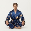 Anna-Kaci Men's 2-Piece Set Satin Dragon Print Robe and Lounge Pants with Shawl Collar and Waist Tie - 3 of 4