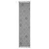 Vynxaria LOOM & LUXE 2x8 Indoor/Outdoor Area Rug - White/Grey Trellis Design - 4 of 4
