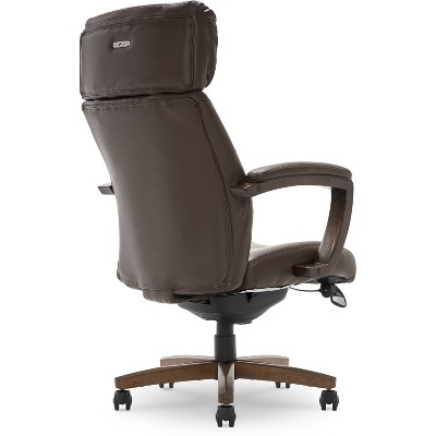 Modern Executive High-Back Brown Leather Swivel Chair with Lumbar Support