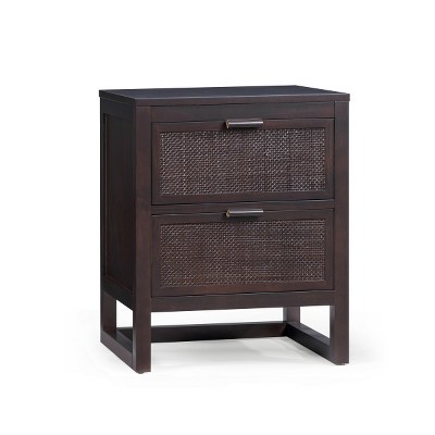 Teamson Home Hatteras Nightstand with 2 Deep Drawers for Bedroom Organization