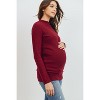 Hello Miz Women's Ribbed Long Sleeve Mock Neck Maternity Sweater Top - 2 of 4