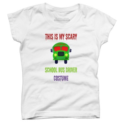 Girl's Design By Humans Halloween School Bus Driver Costume By TeeShirtMadness T-Shirt