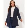 INSPIRE CHIC Women's Mid-thigh Collarless Single Breasted Outwear Winter Overcoat - 3 of 4