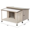 Wood Dog House Outside, Dog House with Open Roof and Terrace Durable Waterproof Dog House - 4 of 4