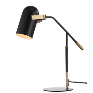 19.25" Metal Edison Task Lamp (Includes LED Light Bulb) Black - JONATHAN Y: Adjustable, Minimalist Design, UL Listed - 1 of 4