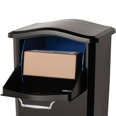 Black Locking Aluminum Parcel Drop Box with Rotating Drum