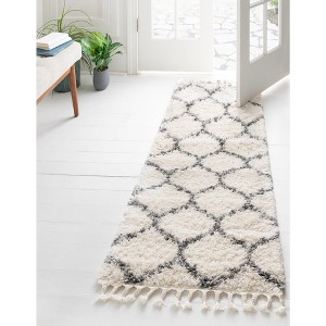Unique Loom    Hygge Shag Trellis Area Rug - 1 of 4