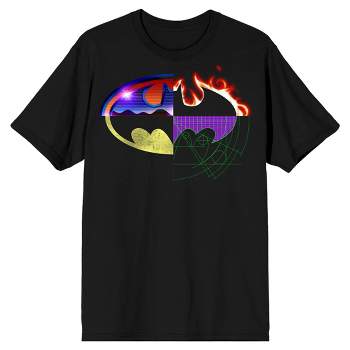 Batman Four Way Split Logo Men's Black Big & Tall T-shirt