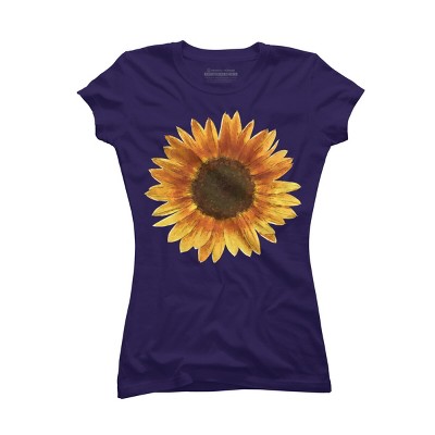 Junior's Design By Humans Sunflower By Maryedenoa T-Shirt