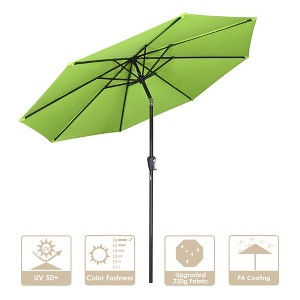 Yescom 9Ft UV50+3000PA Outdoor Table Patio Umbrella with Crank Tilt Sunshade Green - 1 of 4