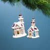 Glittered Glass Church Ornament (Set of 6) - 3 of 4