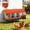 3/ 4 Hole Metal Chicken Nesting Box with Removable Roll-Out Tray Easy Egg Collection & Clean Galvanized Steel Laying Box, for Backyard Coop Orange - 4 of 4