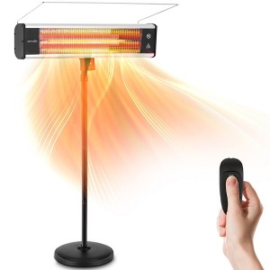 SereneLife 1500W Stand Patio Heater with Remote Control and Adjustable Height (SLOHT40) - 1 of 4