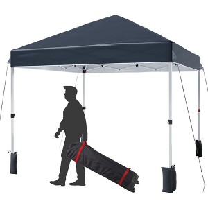 Outdoor Tent, Portable Coating Tent 10 x 10 ft, Picnic Tent, Folding Canopy Tent with Hand Bag, Waterproof Windproof UV Protection Tent, Navyblue - 1 of 4