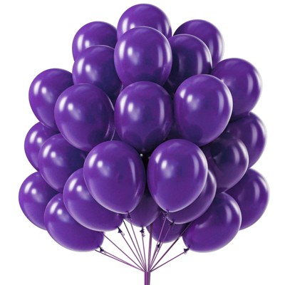 PartyWoo Balloons Dark Purple Royal 12 Inch 50 pcs