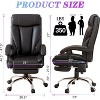 Hybition Executive Office Chair-Ergonomic Computer Desk Chair with 7 Points Vibration,Black Leather Chair with Footrest & Wheels, 350lb Capacity - 3 of 4