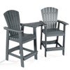 Aoodor Tall Adirondack Chairs Set of 2, HDPE Patio Bar Stool with Connecting Tray,All-Weather Balcony Chair - 4 of 4