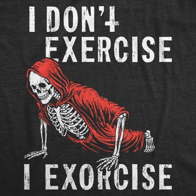 Мужские футболки Crazy Dog T-Shirts, Inc. Mens Funny T Shirts I Dont Exercise I Exorcise Sarcastic Demon Graphic Novelty Tee for Men - Crazy Dog Men's T Shirt For Exercise Black XL — фото 2