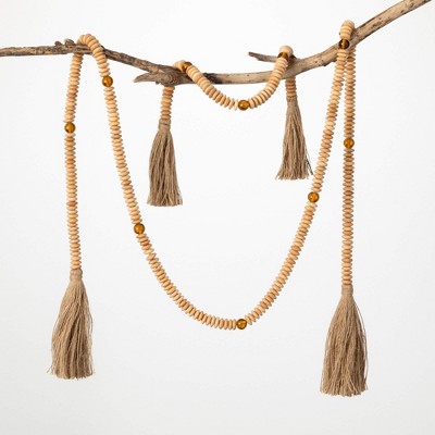 25" and 72" Sullivans Amber Beaded Garland - Set of 2  Brown Christmas Garland