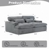 Oversized Corduroy Double Chaise Sleeper Sectional Sofa Bed with Deep Seat, Modular Design, and No Assembly Required - 3 of 4