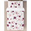 Sweet Jojo Designs Girl Twin Comforter Bedding Set Watercolor Floral Pink White and Green 2pc - 3 of 4