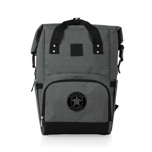 MLB Houston Astros On The Go Roll-Top Cooler Backpack - Heathered Gray - 1 of 4
