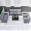 Outdoor Patio Furniture Set, PE Wicker Sectional Sofa Set with Cushions and Coffee Table, All-Weather Patio Conversation Set - 2 of 4