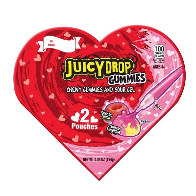 Valentine's Juicy Drop Gummy Heart Box - 4.02oz