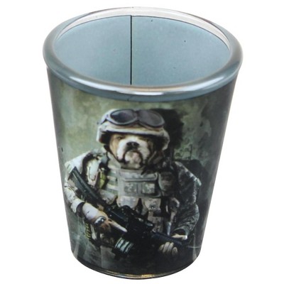 Just Funky Combat Marine Dog 2oz Shot Glass