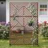 MAYEERTY Galvanized Steel Privacy Screen Outdoor and Indoor Divider Freestanding Decorative Screen for Balcony Garden 1pcs - 3 of 4
