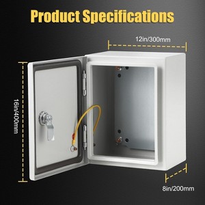 Electrical Distribution Box with Hinged Cover, Panel Box with Waterproof & Dustproof Enclosure, Indoor Outdoor Junction Box with Mounting Plate - 1 of 4