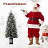 4.5ft Snow Flocked Pre-Lit Christmas Tree with 200 Lights, 8 Modes, Red Berries and Pot Base - 3 of 4