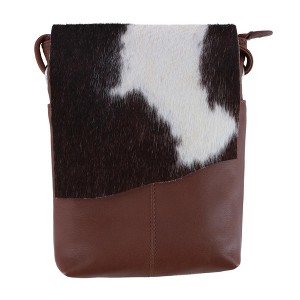 CTM Women's Western Leather Cow Print Crossbody Purse - 1 of 4