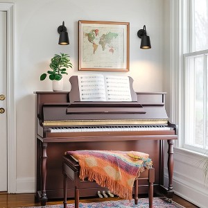 DORESshop 5 in. 2 Pack Black Wall Sconces, Dimmable Wall Light with Remote Control for Bedroom and\ Living Room Decor - 1 of 4