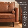 ATJafurn 86 inch Genuine Leather Sofa, Mid-Century Modern Upholstered Sectional Couch Retro Luxurious Loveseat for Living Room Bedroom Office - 4 of 4