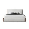 88.98" Queen Bed Sandro Bed White Boucle & Walnut Finish - Acme Furniture: Linen Upholstery, Chrome Frame, No Tools Assembly - 2 of 4